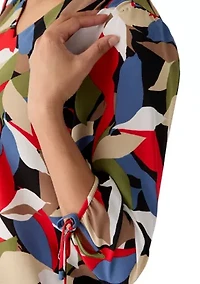 Women's 3/4 Sleeve V-Neck Print Blouse