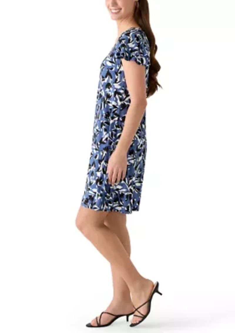 Women's Flutter Sleeve Print Dress