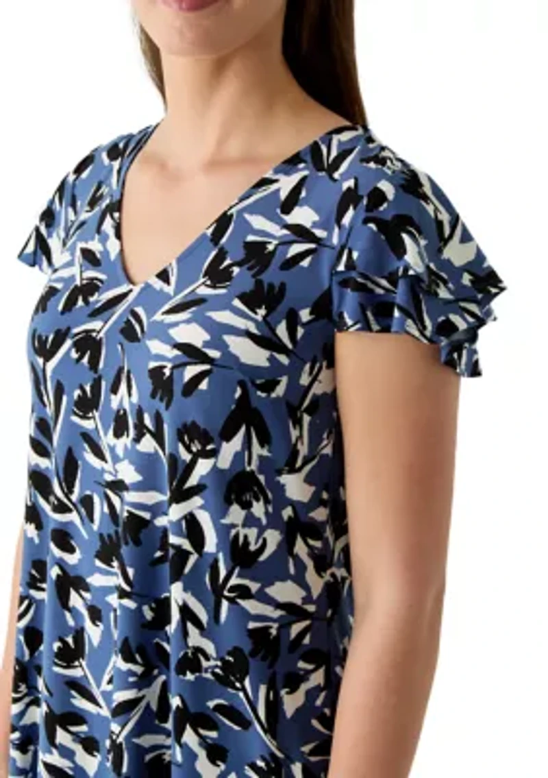 Petite V-Neck Mini Dress