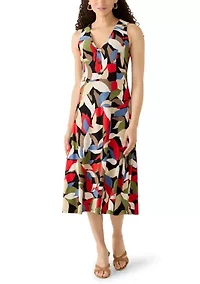 Petite Faux Placket A-Line Dress