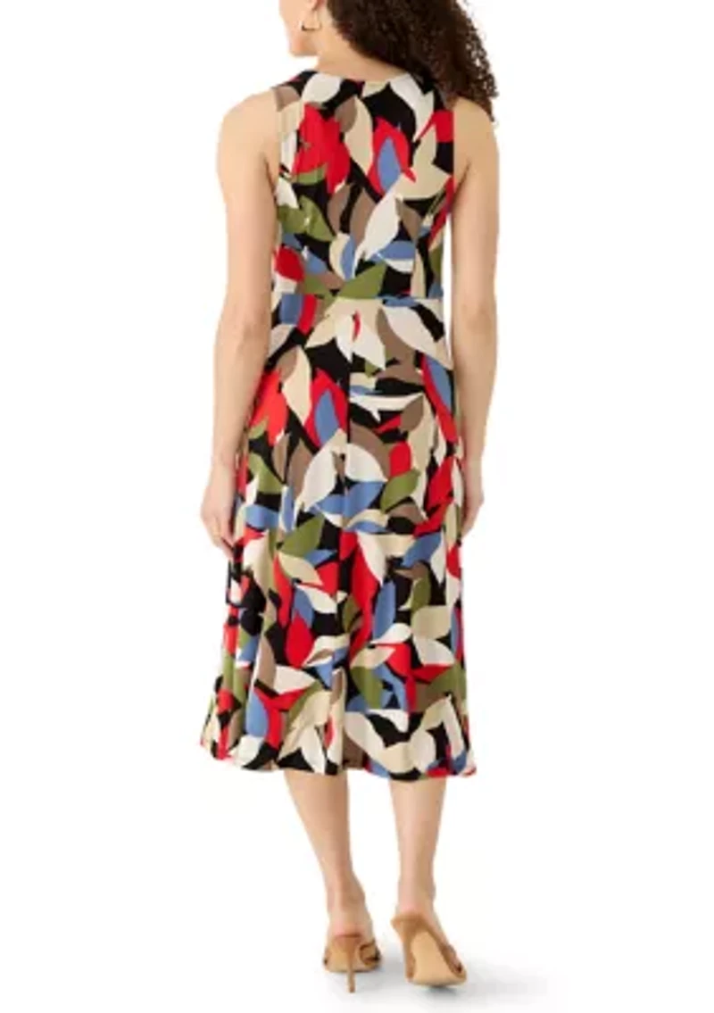 Petite Faux Placket A-Line Dress