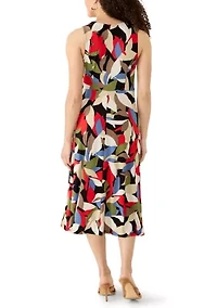 Petite Faux Placket A-Line Dress