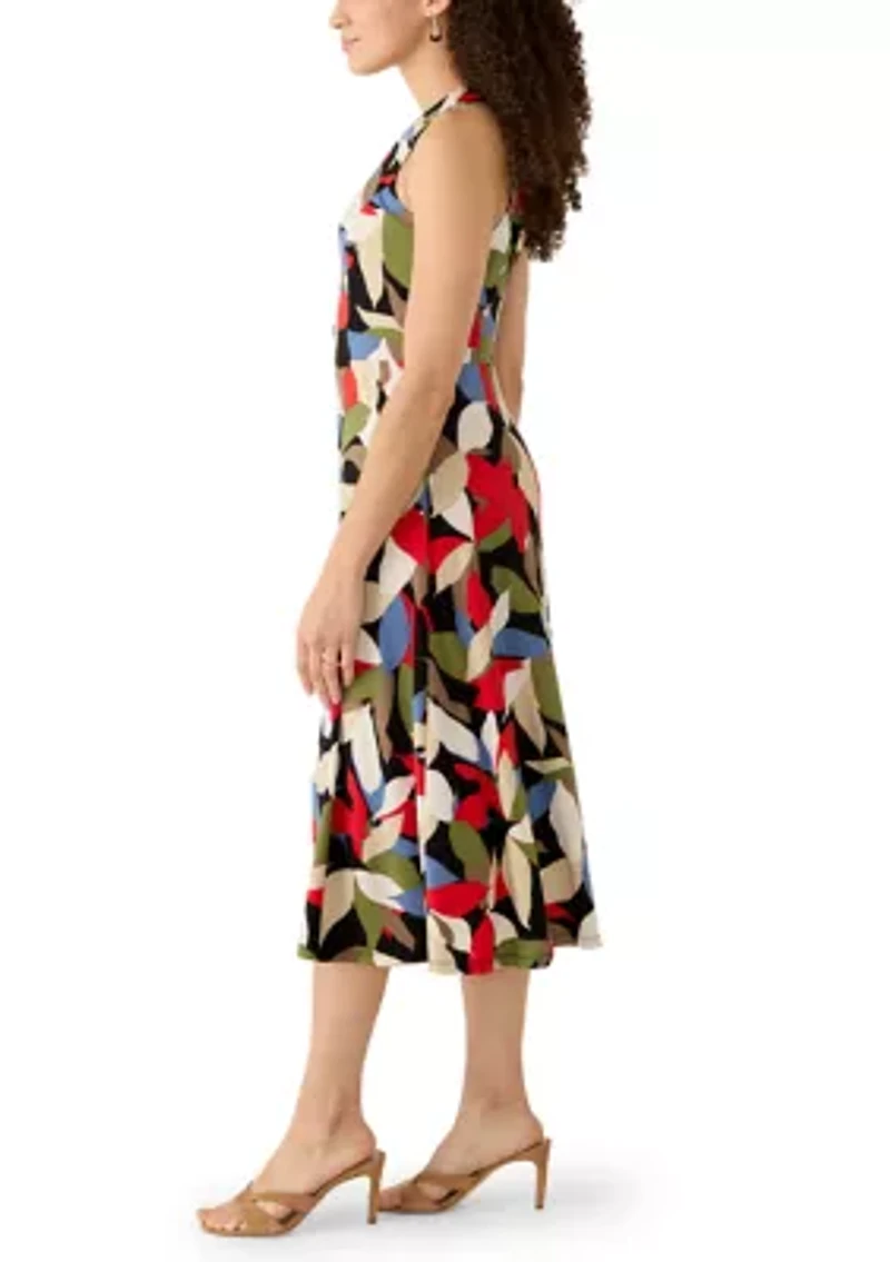 Petite Faux Placket A-Line Dress