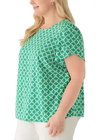 Women's Jewel Neck Tulip Sleeve Blouse