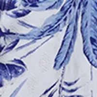 Plus Palm Print Lace Up Big Shirt Swim Coverup