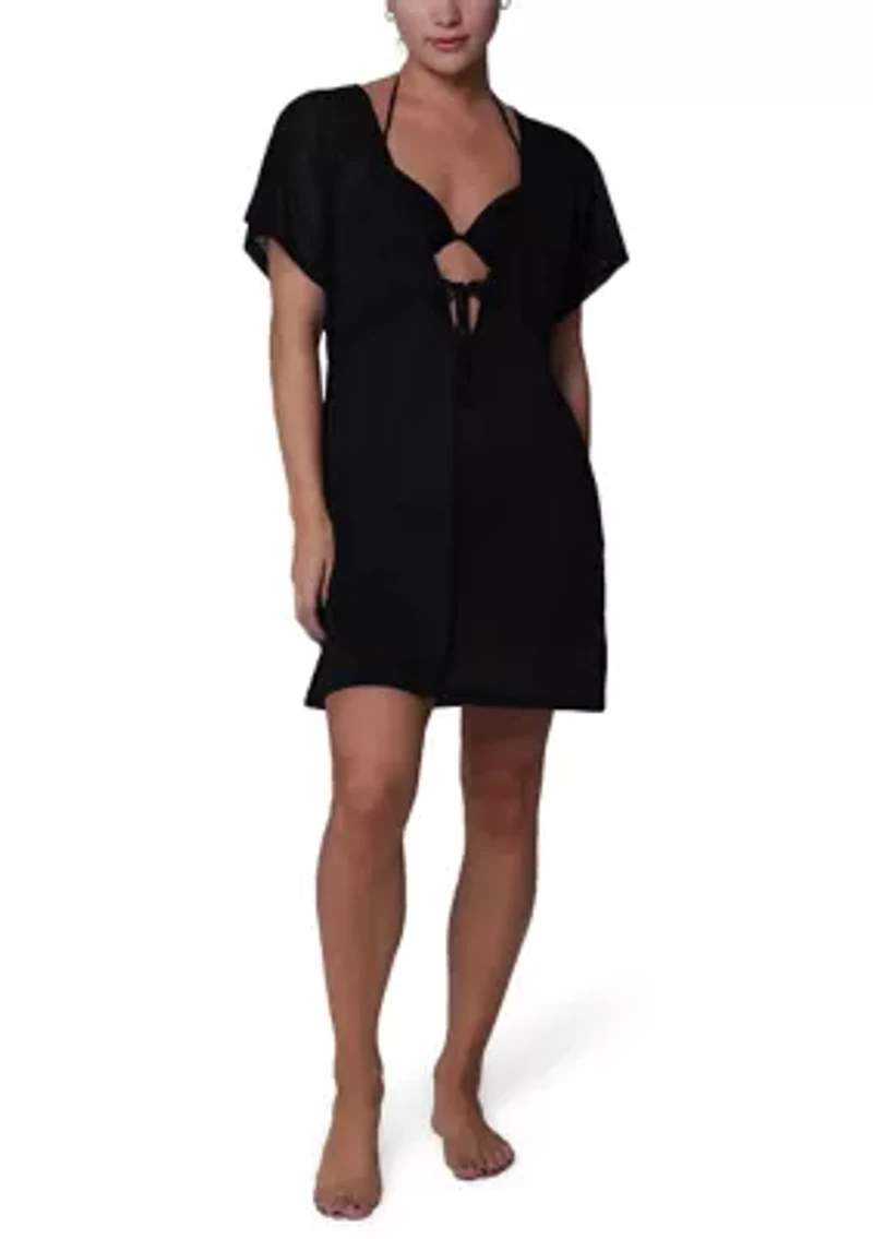 Women's Mesh Low Neck Cover Up Dress