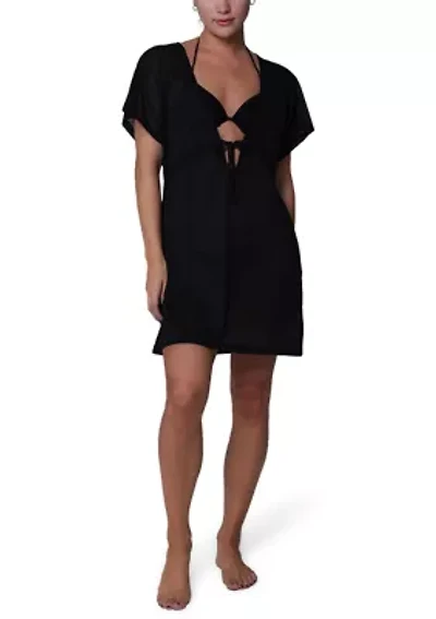Women's Mesh Low Neck Cover Up Dress