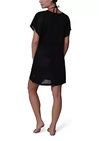 Women's Mesh Low Neck Cover Up Dress