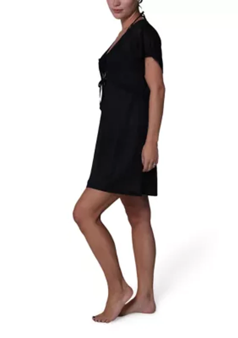 Women's Mesh Low Neck Cover Up Dress