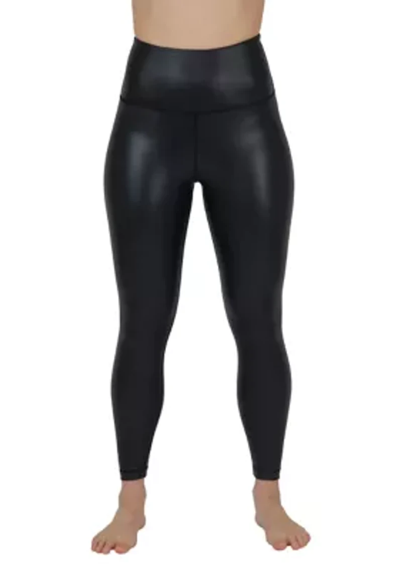 Women's Faux Leather Fleece Lined Ankle Leggings