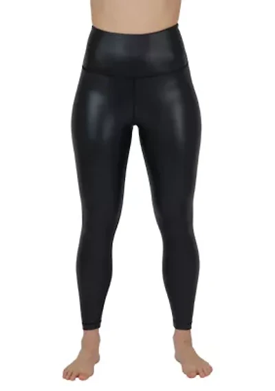 Women's Faux Leather Fleece Lined Ankle Leggings