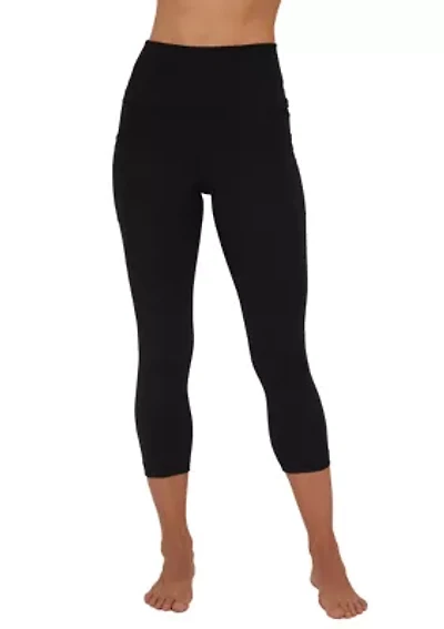 Women's High Rise Interlock Tribeca Cropped Leggings with Side Pocket