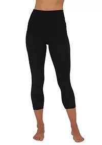 Women's High Rise Interlock Tribeca Cropped Leggings with Side Pocket