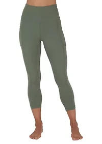 Women's High Rise Interlock Tribeca Cropped Leggings with Side Pocket