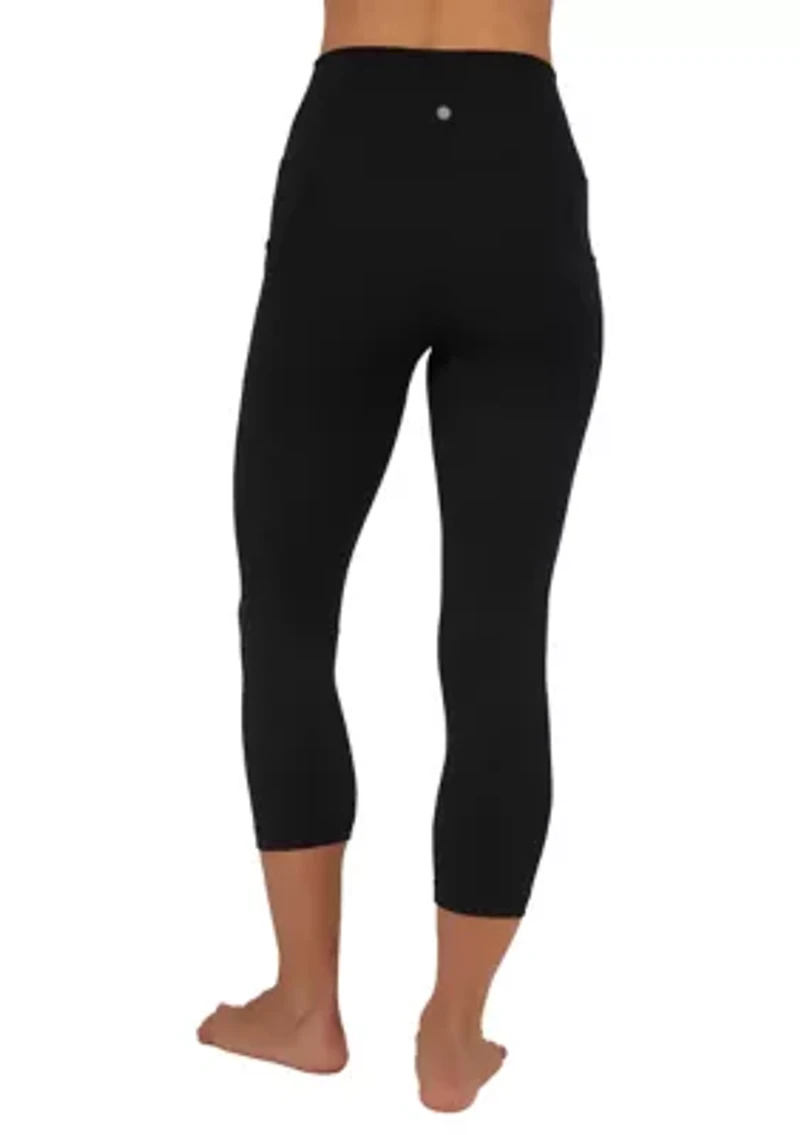 Women's High Rise Interlock Tribeca Cropped Leggings with Side Pocket