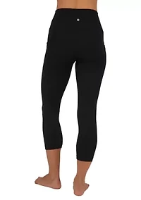 Women's High Rise Interlock Tribeca Cropped Leggings with Side Pocket