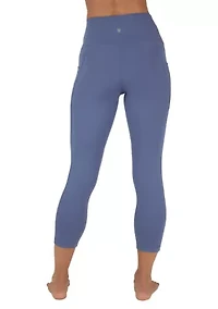 Women's High Rise Interlock Tribeca Cropped Leggings with Side Pocket