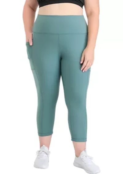 Plus High Rise Interlock Tribeca Cropped Leggings with Side Pocket