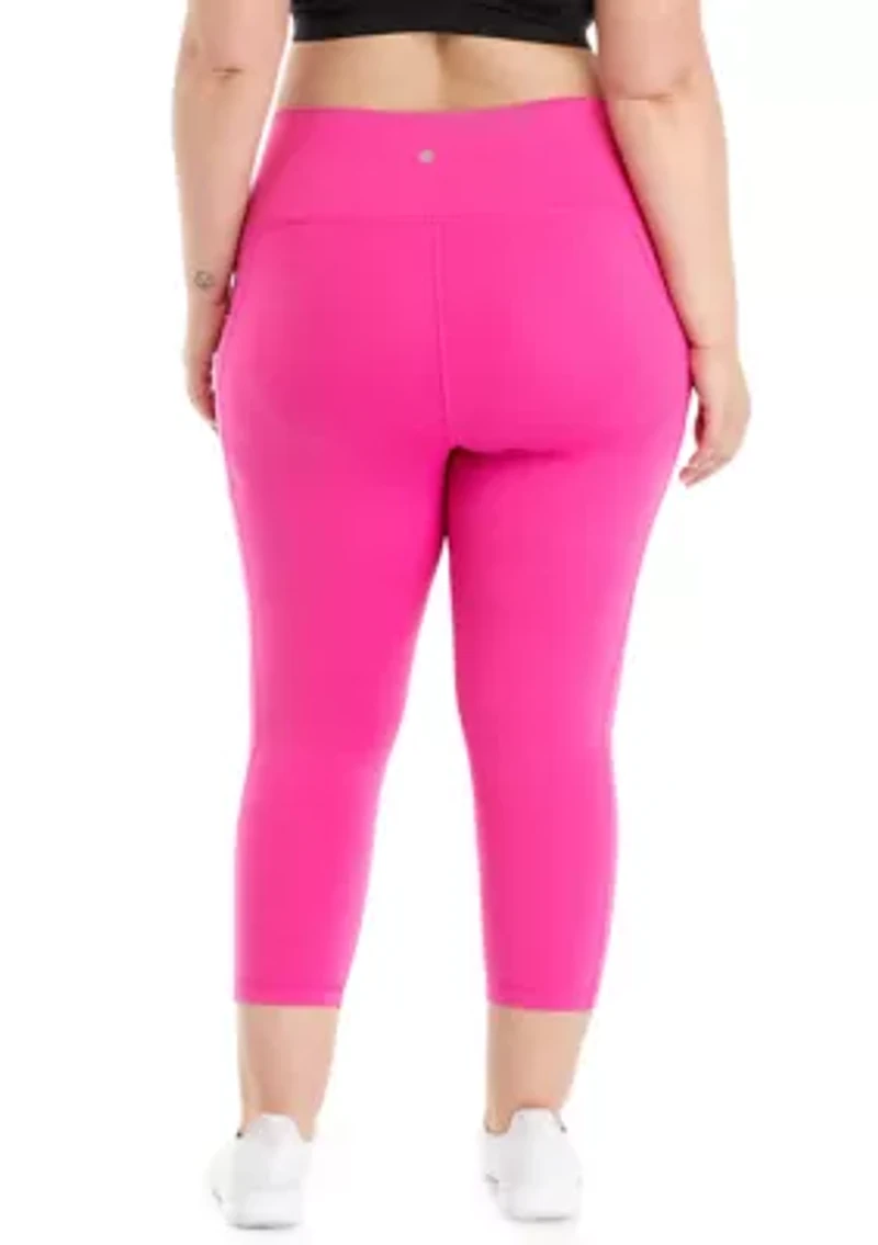 Plus High Rise Interlock Tribeca Cropped Leggings with Side Pocket