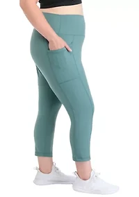 Plus High Rise Interlock Tribeca Cropped Leggings with Side Pocket