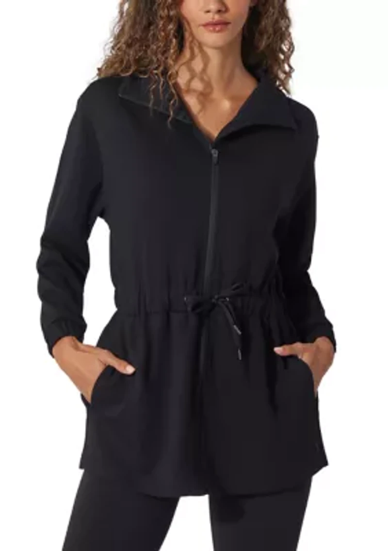 Scuba Alma Funnel Neck Jacket with Cinched Waist