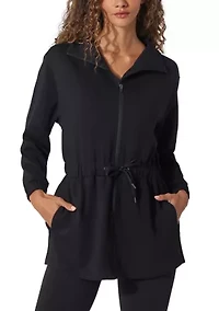 Scuba Alma Funnel Neck Jacket with Cinched Waist