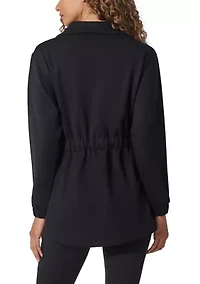 Scuba Alma Funnel Neck Jacket with Cinched Waist