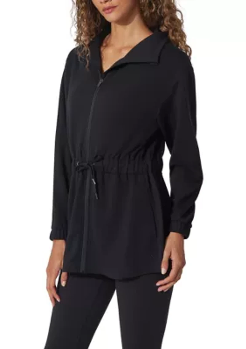 Scuba Alma Funnel Neck Jacket with Cinched Waist