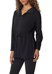 Scuba Alma Funnel Neck Jacket with Cinched Waist