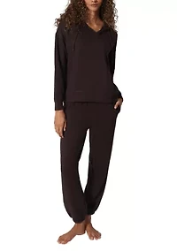 Scuba Rib V-Neck Pullover Hoodie