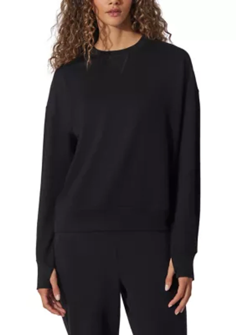 Brushed Terry Crew Neck Pullover