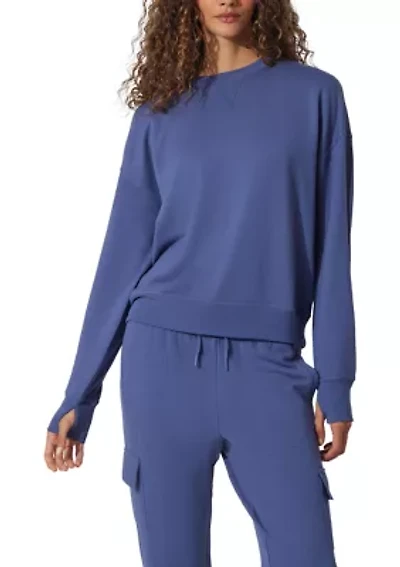 Brushed Terry Crew Neck Pullover