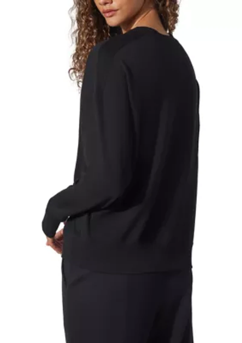 Brushed Terry Crew Neck Pullover