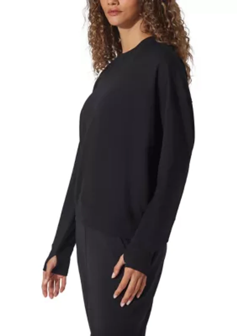 Brushed Terry Crew Neck Pullover