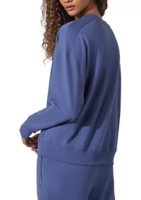 Brushed Terry Crew Neck Pullover