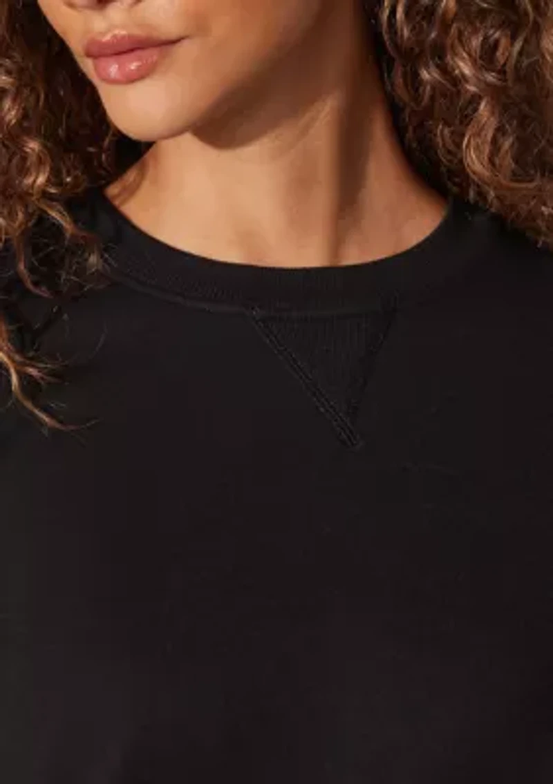 Brushed Terry Crew Neck Pullover