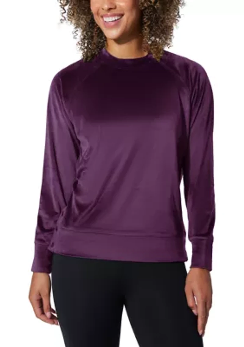 Women's Velour Sophie Sweatshirt with Side Buttons