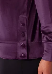 Women's Velour Sophie Sweatshirt with Side Buttons