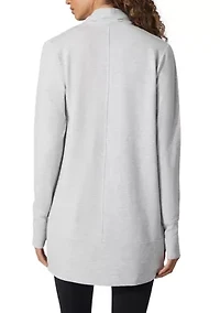 Women's Long Sleeve Brushed Terry Ribbed Cardigan