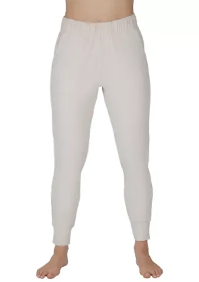 Fleece Rib Mary Slim Fit Jogger Pants with Pockets