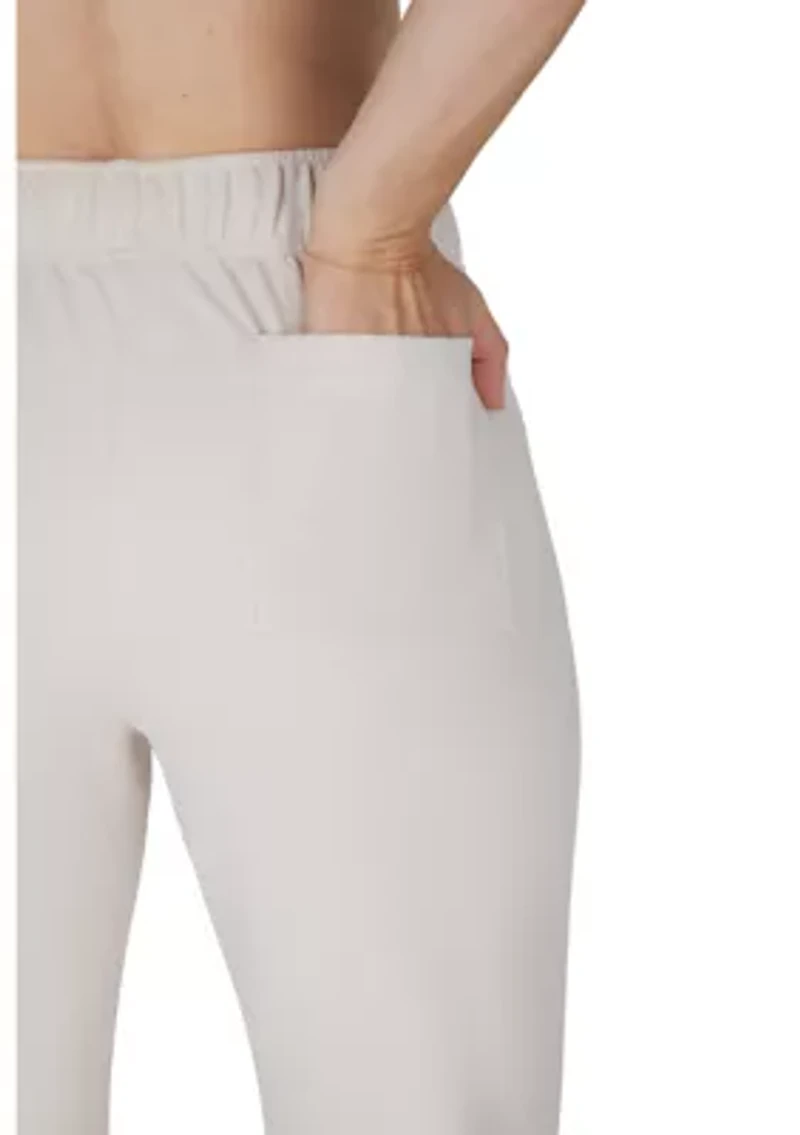 Fleece Rib Mary Slim Fit Jogger Pants with Pockets