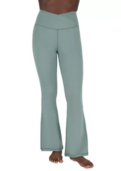 Lux Madison Crossover Elastic Free Waistband with V-Back and Ankle Flared Pants