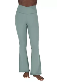 Lux Madison Crossover Elastic Free Waistband with V-Back and Ankle Flared Pants