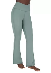 Lux Madison Crossover Elastic Free Waistband with V-Back and Ankle Flared Pants