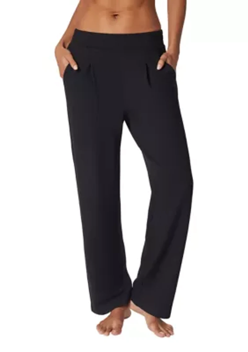 Women's Scuba Ribbed Knit Straight Leg Pants