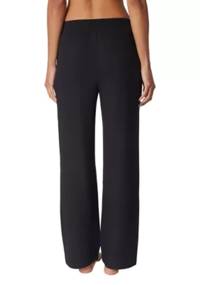 Women's Scuba Ribbed Knit Straight Leg Pants