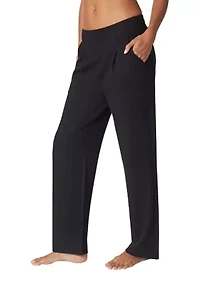 Women's Scuba Ribbed Knit Straight Leg Pants