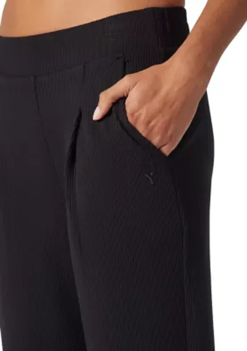 Women's Scuba Ribbed Knit Straight Leg Pants
