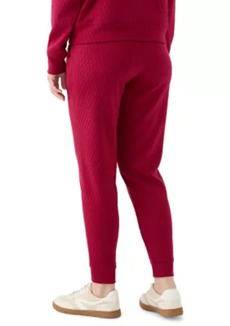 Diamond Quilted Jogger Pants with Pockets