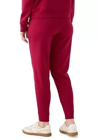 Diamond Quilted Jogger Pants with Pockets